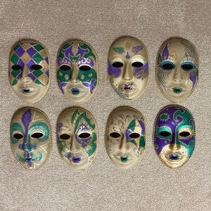 Vibrant Gold, Purple and Green Decorative Masks